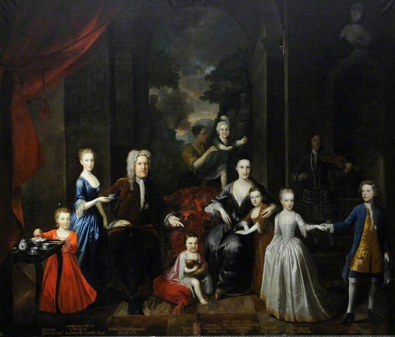 Buy Museum Art Reproductions Walter Aston (1661–1744), 4th Lord Aston, His Wife Mary and Their Seven Children, 1725 by Richard Van Bleeck (1670-1733) | ArtsDot.com