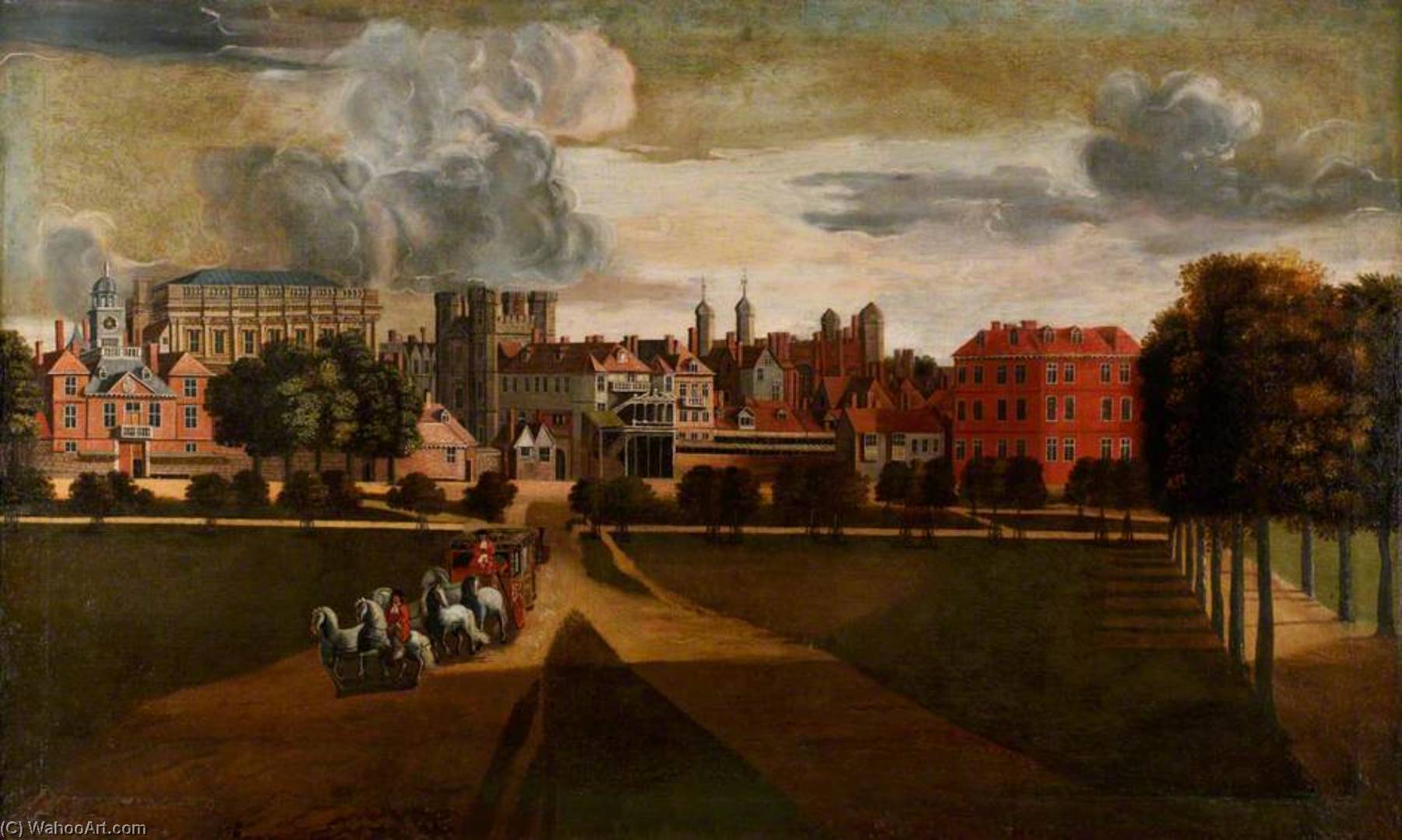 Buy Museum Art Reproductions The Old Palace of Whitehall by Hendrick Danckerts (1625-1680) | ArtsDot.com