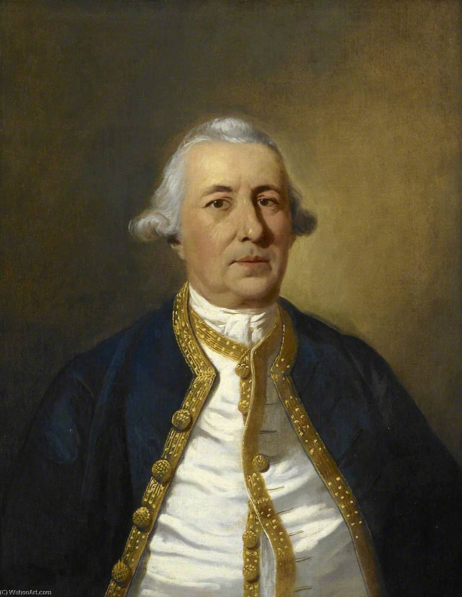 顺序 藝術再現 Peter Marriette上尉,船长, 1769 通过 Tilly Kettle (1735-1786, United Kingdom) | ArtsDot.com
