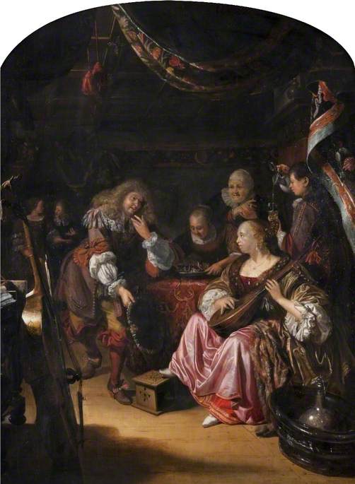 Order Oil Painting Replica A Brothel Scene, 1672 by Matthijs Naiveu (1647-1726, Netherlands) | ArtsDot.com