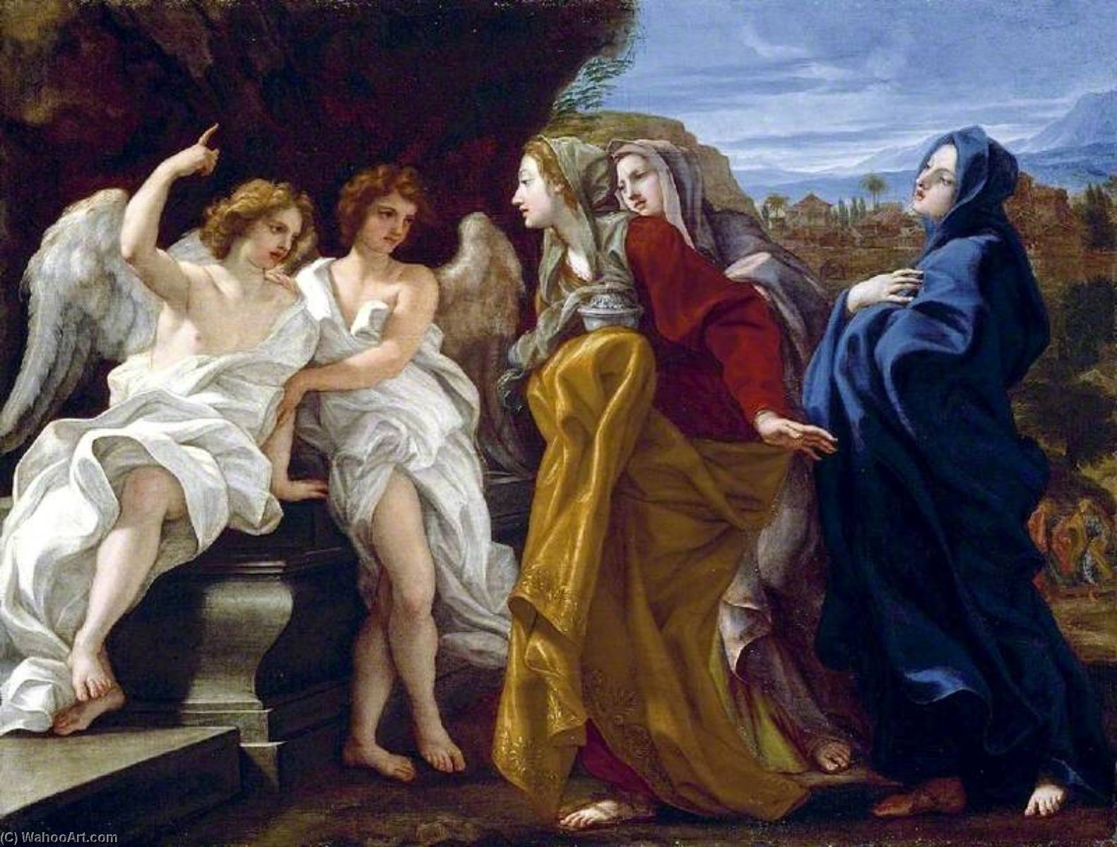 Order Paintings Reproductions The Three Marys at the Sepulchre, 1685 by Giovanni Battista Gaulli (Baciccio) | ArtsDot.com