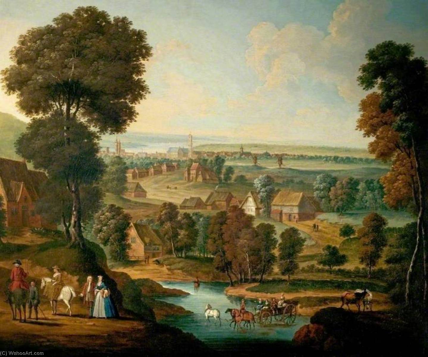 Order Oil Painting Replica River Landscape by Thomas Smith (1767-1767) | ArtsDot.com