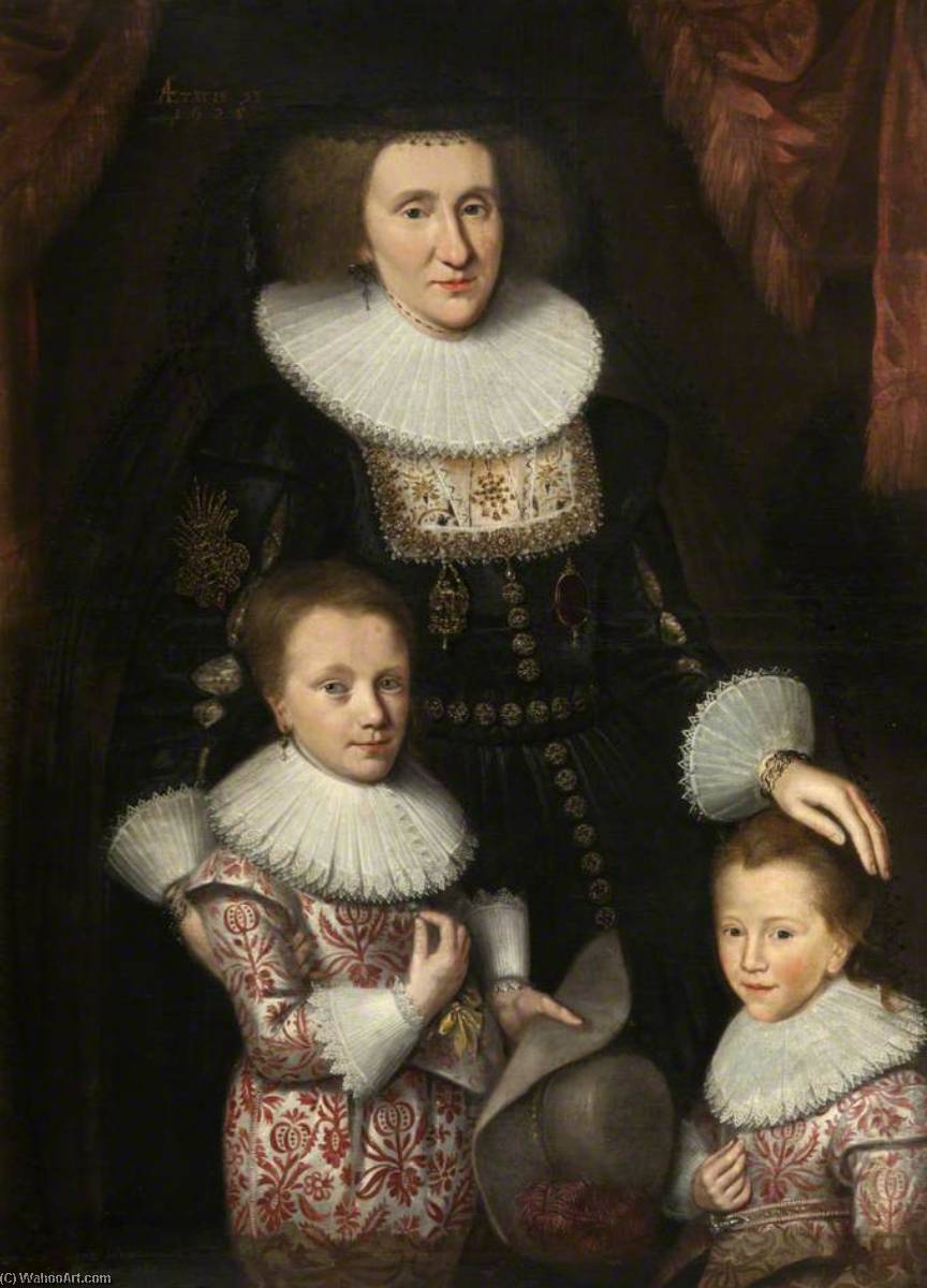 Order Artwork Replica Jean, Countess of Perth, with Her Two Sons (after George Jamesone), 1765 by Adam De Colone (1572-1651) | ArtsDot.com