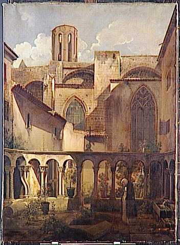 Order Oil Painting Replica VUE INTERIEURE DU CLOITRE SAINT SAUVEUR A AIX EN PROVENCE by Auguste De Forbin (1777-1841) | ArtsDot.com