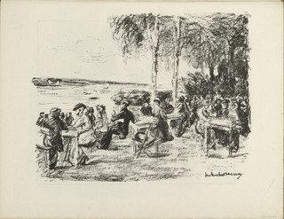 Buy Museum Art Reproductions At the Elbe (An der Elbe) (plate, folio 21 verso) from the periodical Der Bildermann, vol. 1, no. 10 (Aug 1916), 1916 by Max Liebermann (1847-1935, Germany) | ArtsDot.com