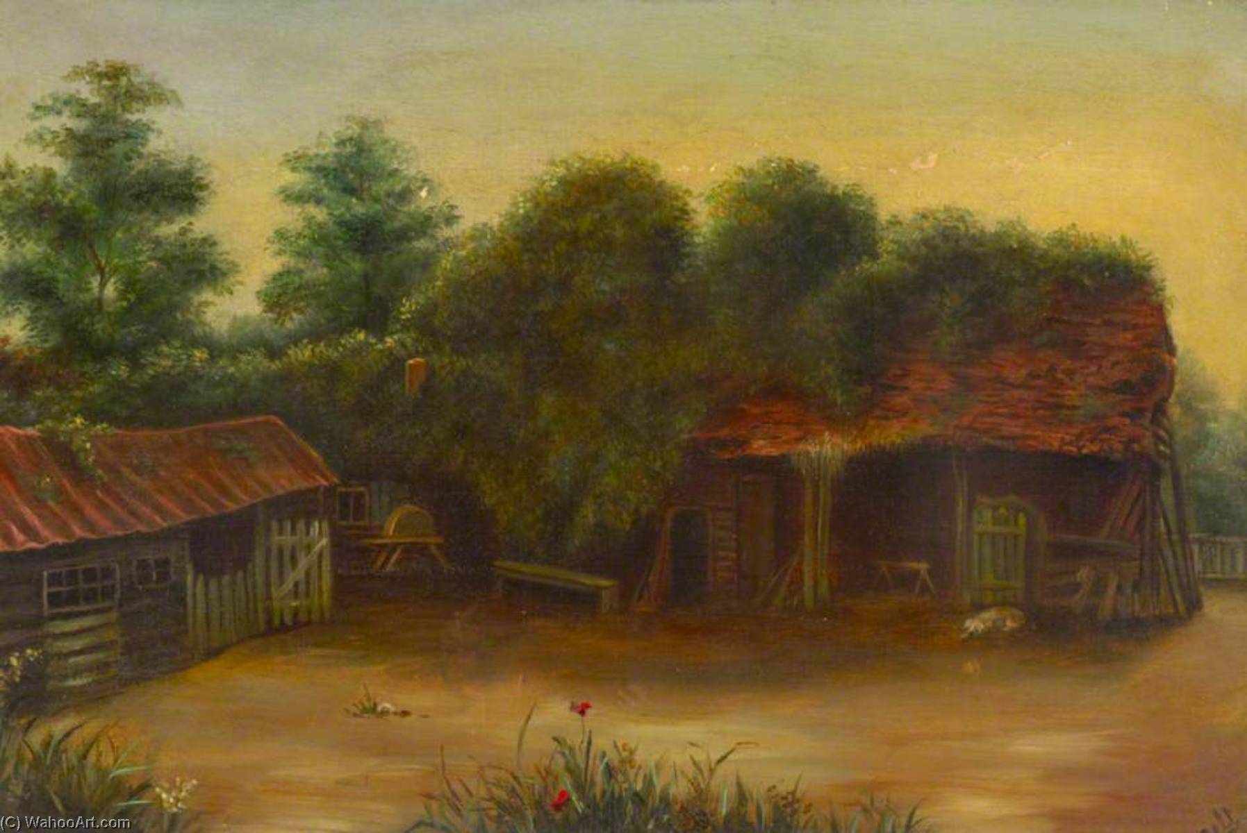 Buy Museum Art Reproductions Old Barn (formerly back of Dulwich Gallery) by Frank Graham Bell (1910-1943) | ArtsDot.com