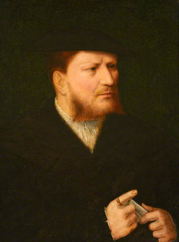 Buy Museum Art Reproductions Portrait of an Unknown Man in Black with a Letter, 1537 by Joos Van Cleve (1485-1540, Germany) | ArtsDot.com
