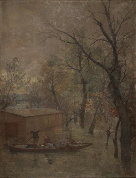 Order Oil Painting Replica Inondation à Chatou by Gustave Maincent (1848-1897) | ArtsDot.com