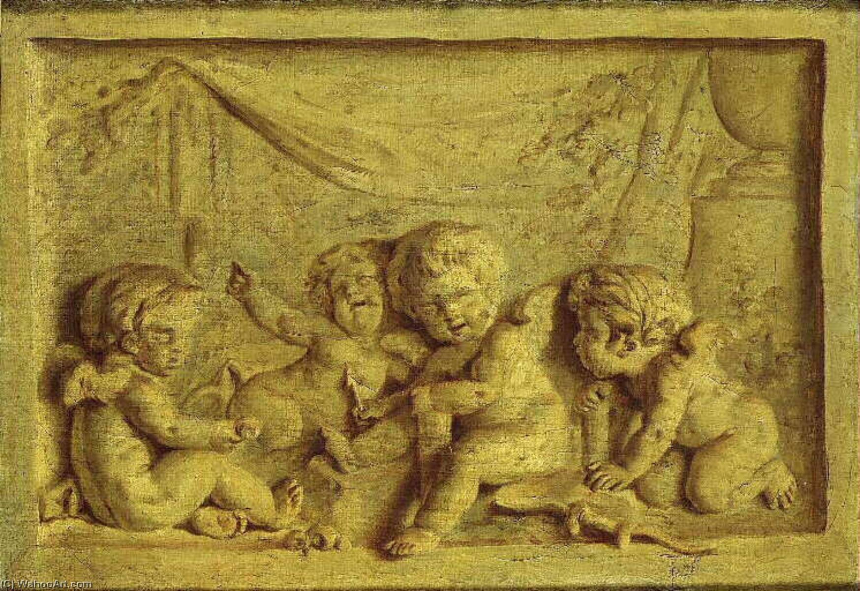 顺序 畫複製 Groupe d`amours 。 通过 Piat Joseph Sauvage (1744-1818, Belgium) | ArtsDot.com