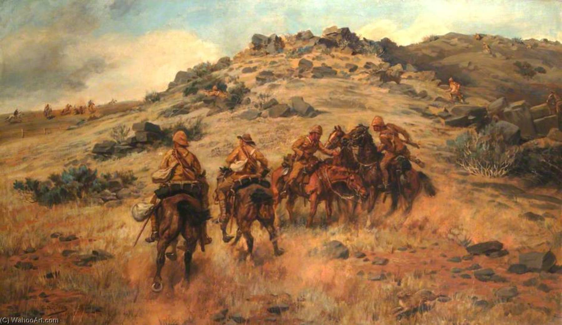 The Race for the Kopje, 1902 by Godfrey Douglas Giles Godfrey Douglas Giles | ArtsDot.com