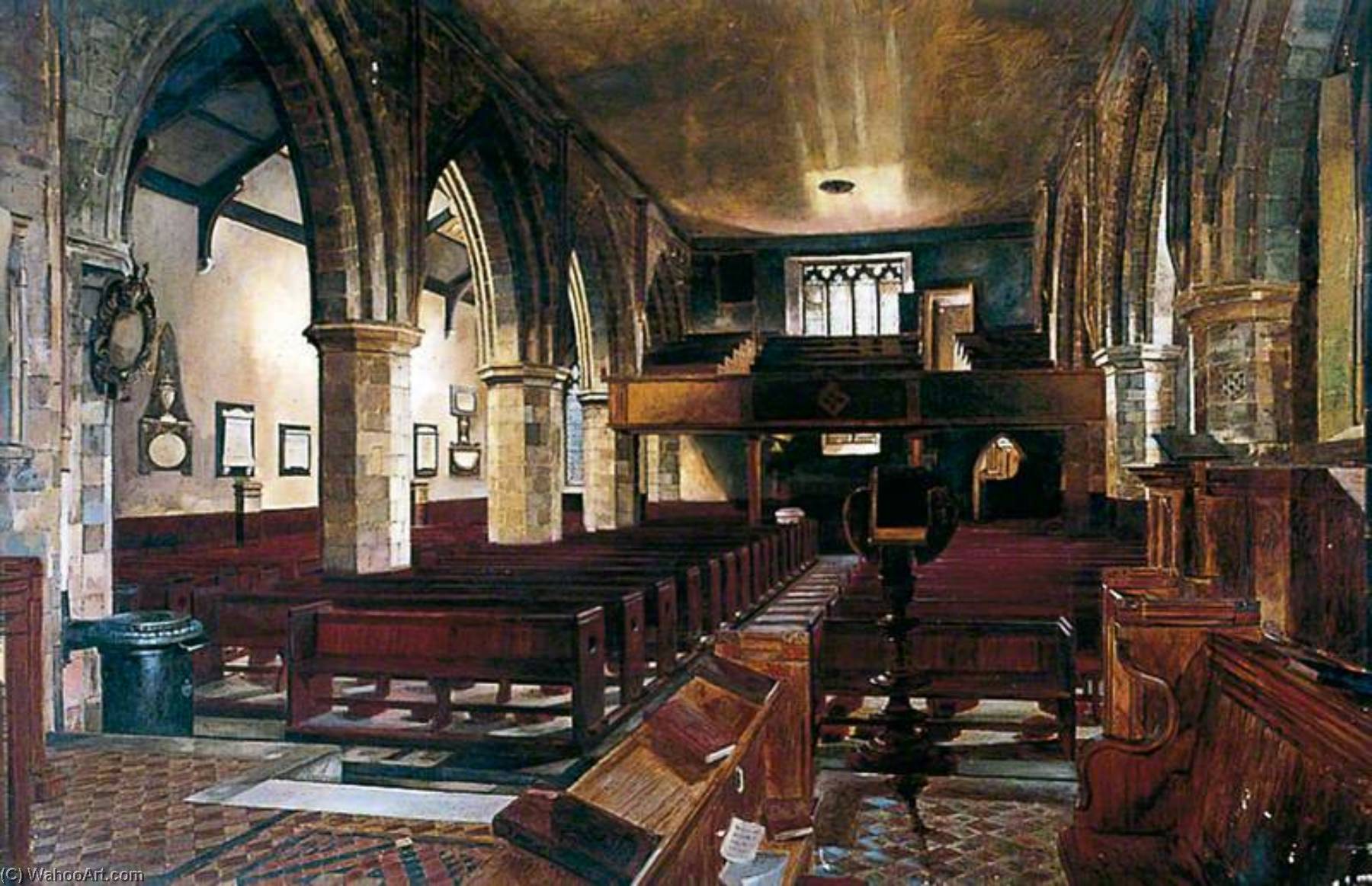 Order Oil Painting Replica Interior, Holy Trinity Priory, York, 1894 by Walter Harvey Brook (1863-1943, United Kingdom) | ArtsDot.com
