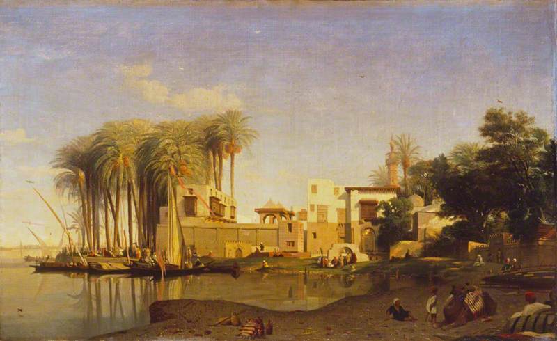 Buy Museum Art Reproductions Beni Suef on the Nile, 1840 by Georges Antoine Prosper Marilhat | ArtsDot.com
