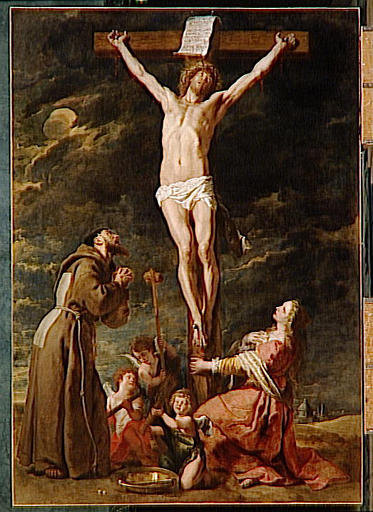 Order Artwork Replica LE CHRIST EN CROIX ENTRE SAINTE MADELEINE ET SAINT FRANCOIS by Gaspard De Crayer (1582-1669, Belgium) | ArtsDot.com