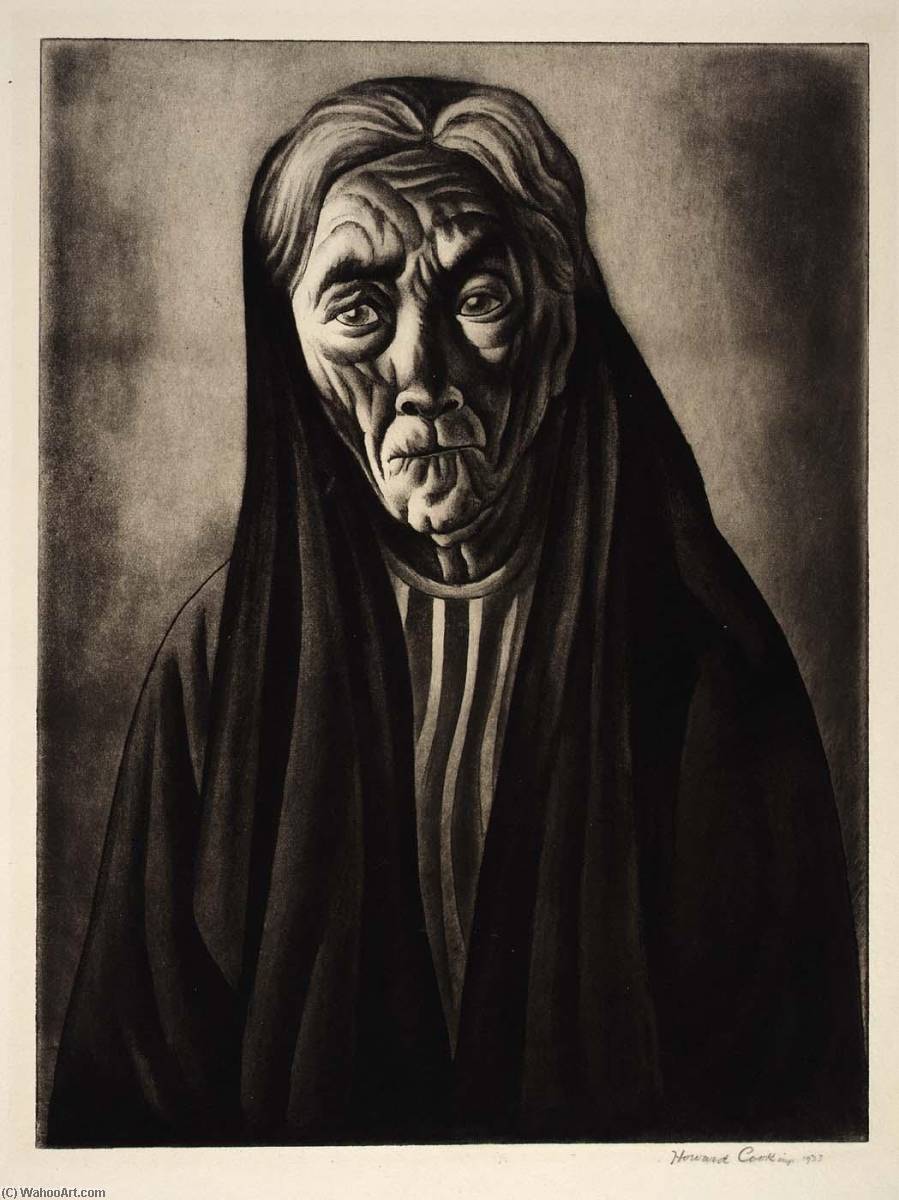 Order Artwork Replica Tia Maria (Tia Maria of Taxco) (Old Woman of Taxco), 1933 by Howard Cook (Inspired By) (1901-1980) | ArtsDot.com