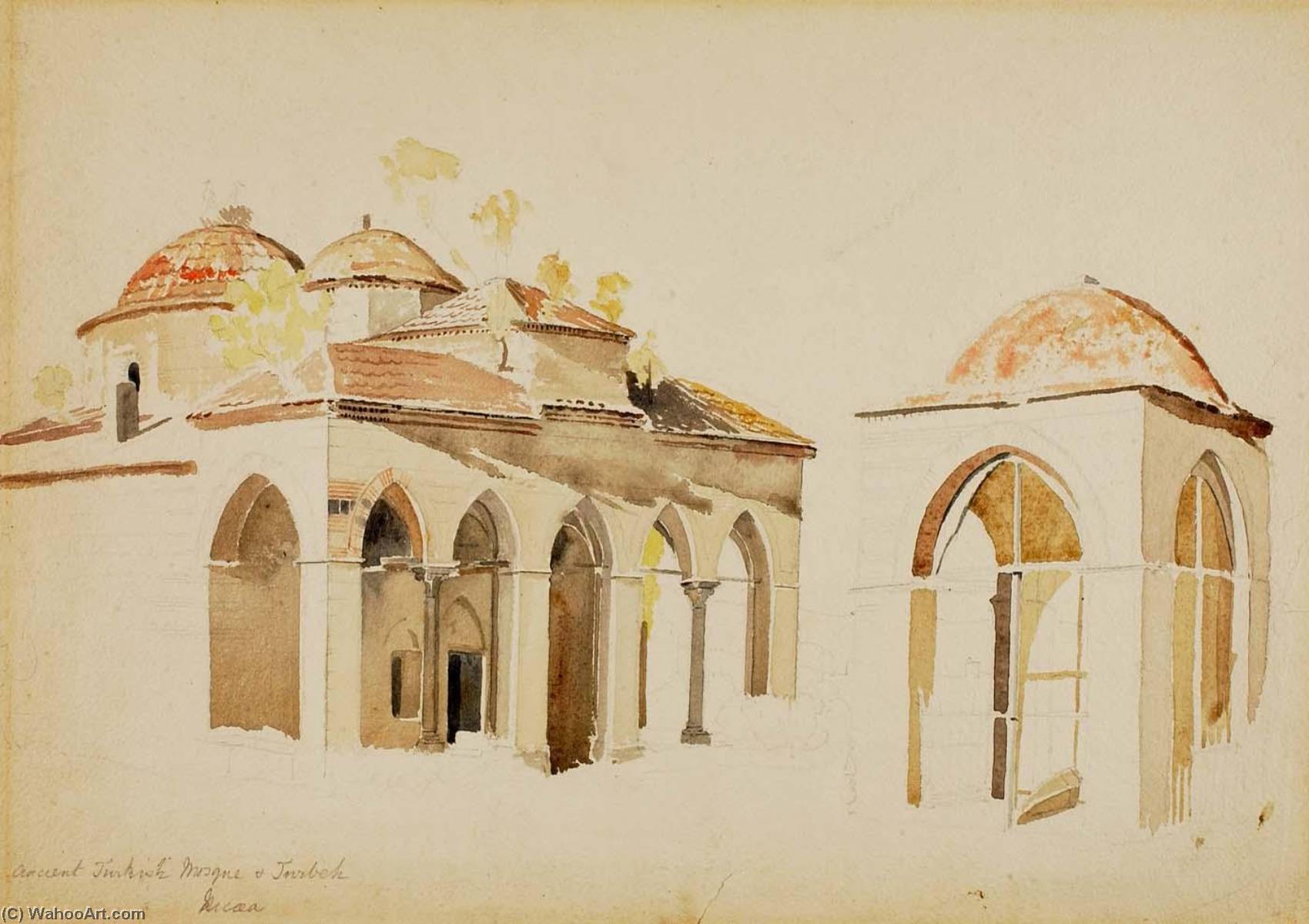 Order Oil Painting Replica Ancient Turkish Mosque at Tourbek by Miner Kilbourne Kellogg (1814-1889) | ArtsDot.com