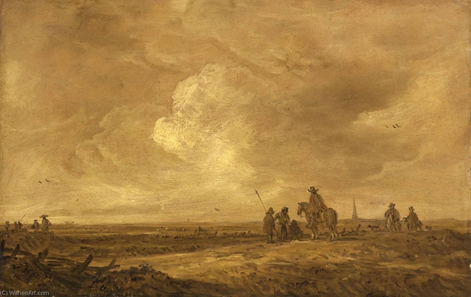 Order Oil Painting Replica Dune Landscape with Travelers by Jan Josefsz Van Goyen (1596-1656) | ArtsDot.com