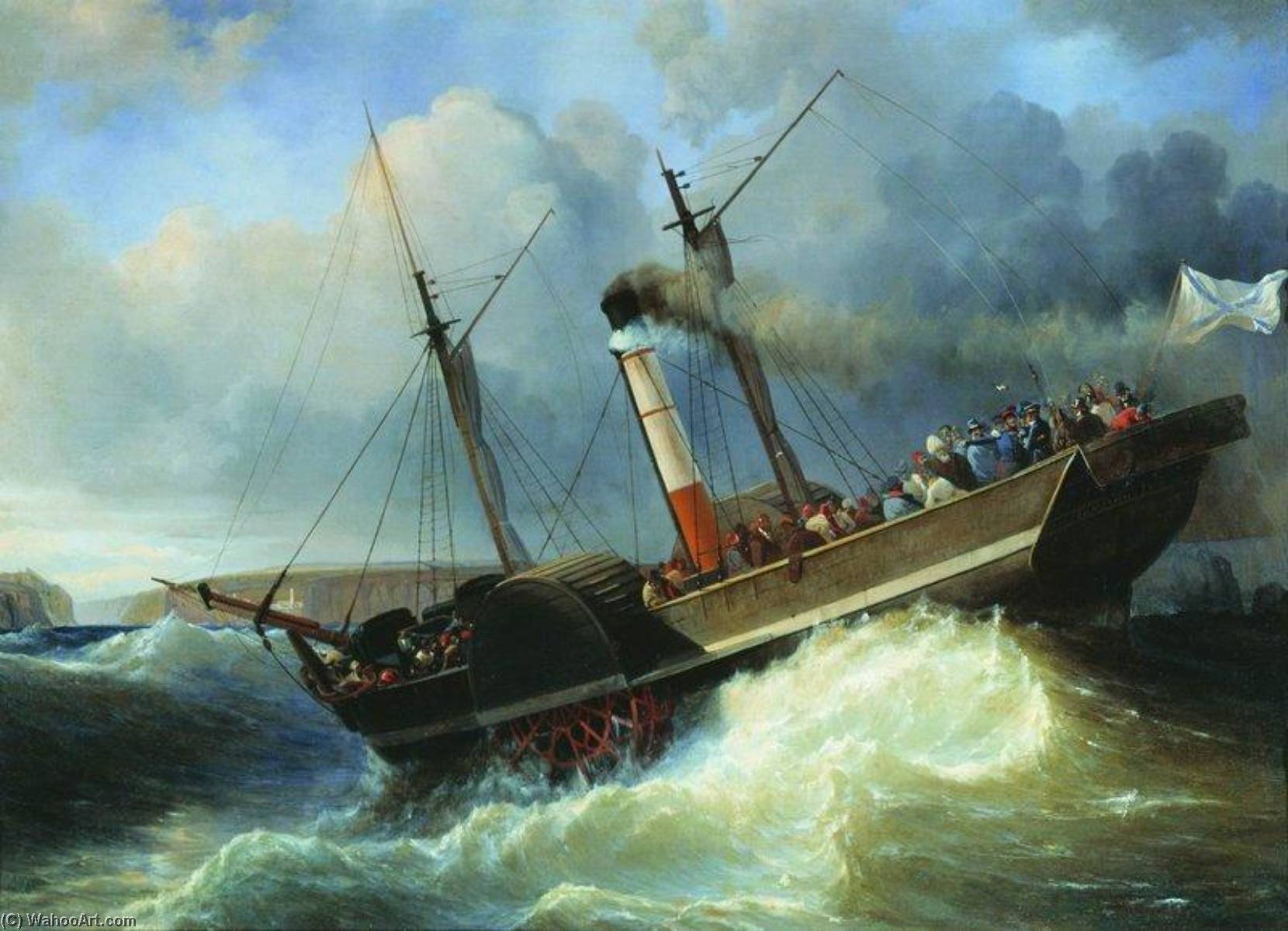 Buy Museum Art Reproductions The Emperor Nicholas Passenger Ship in the Black Sea by Alexey Petrovich Bogolyubov | ArtsDot.com