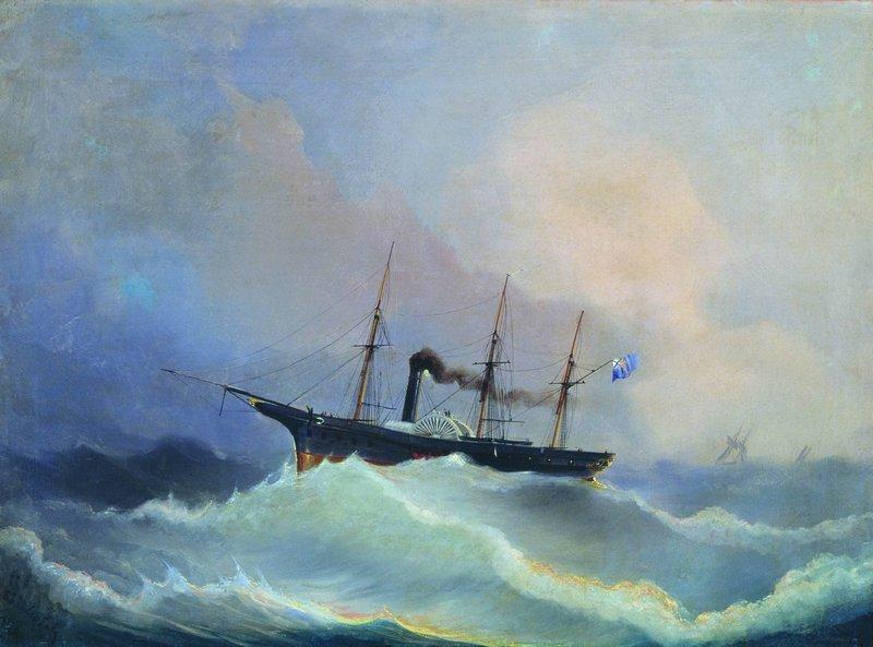 Order Oil Painting Replica The Kamchatka Frigate, 1848 by Alexey Petrovich Bogolyubov | ArtsDot.com