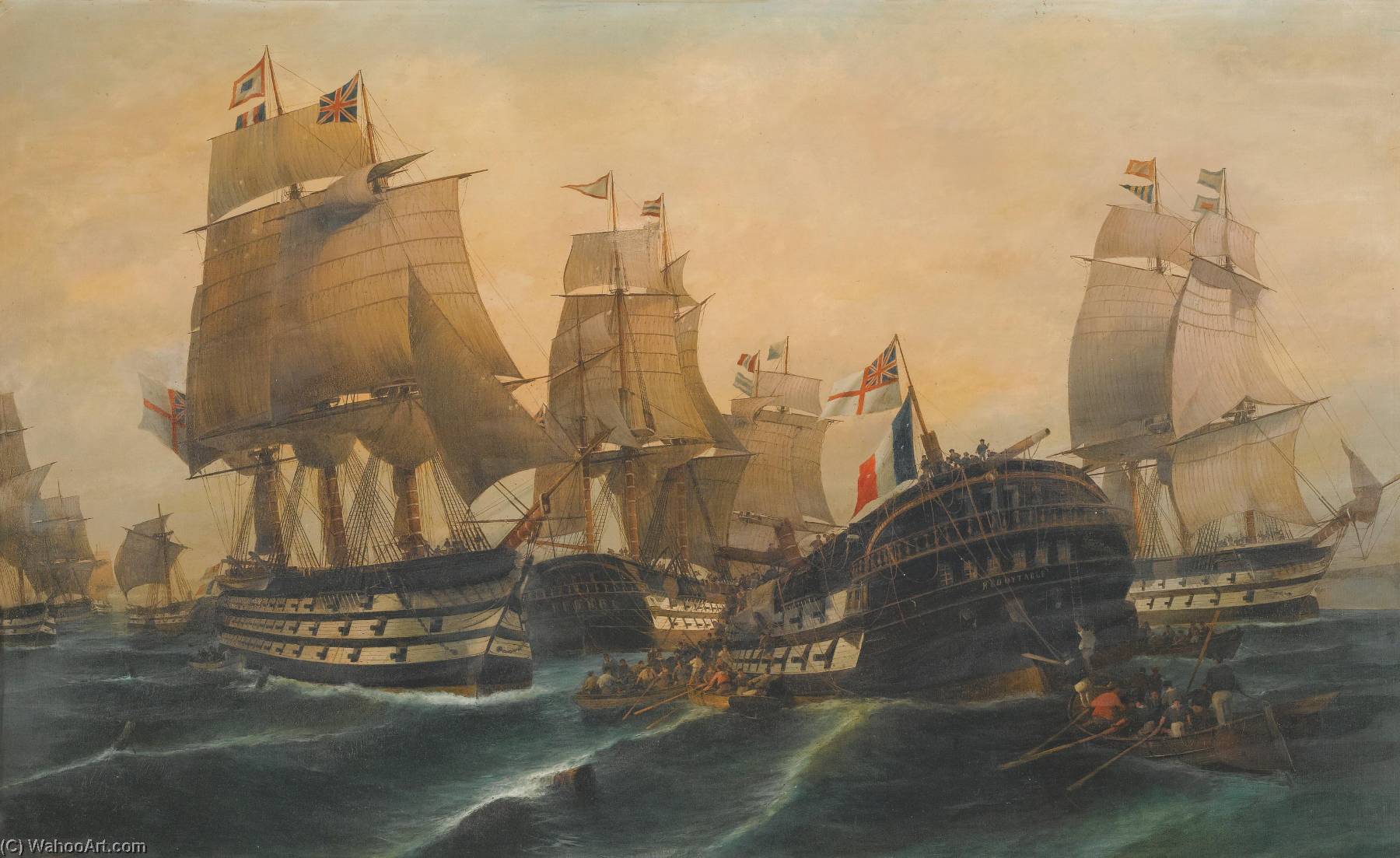 Order Oil Painting Replica The Battle of Trafalgar by Konstantinos Volanakis (1837-1907, Greece) | ArtsDot.com