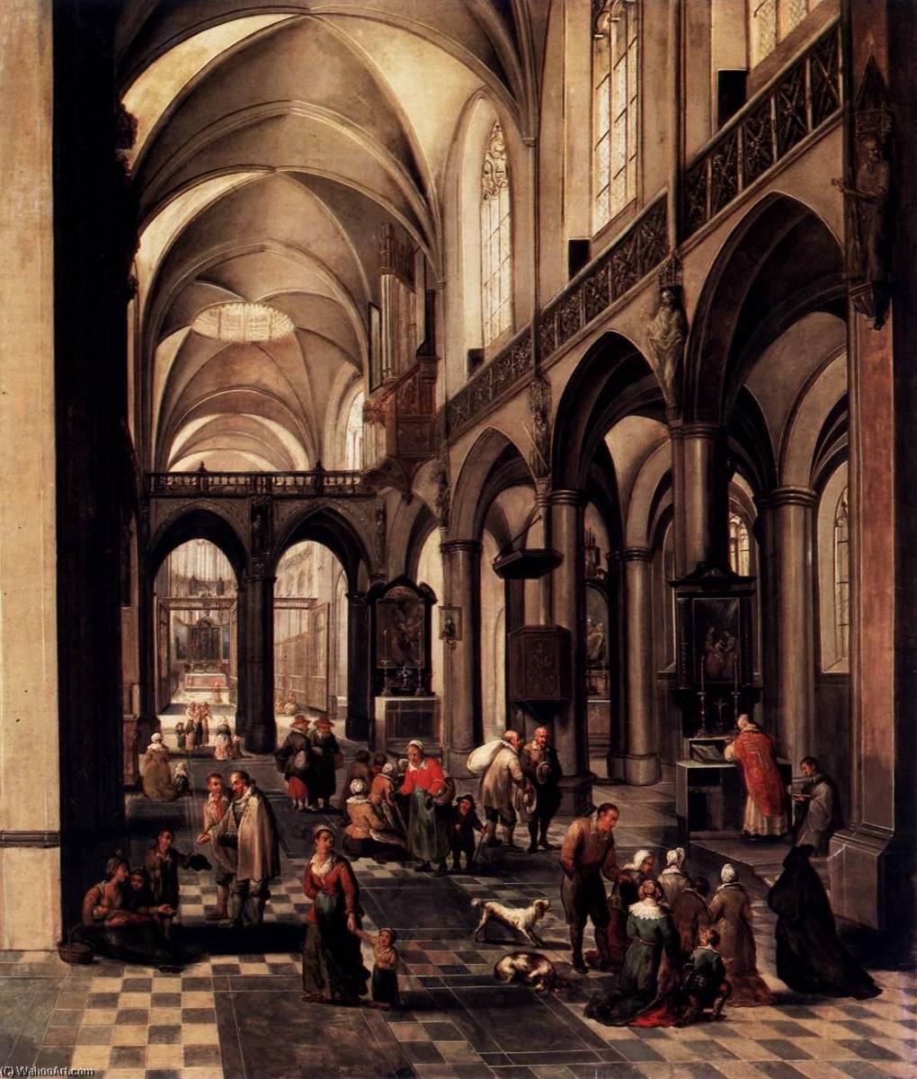 Order Art Reproductions Interior of a Flemish Church by Pieter Neefs The Elder (1578-1656) | ArtsDot.com