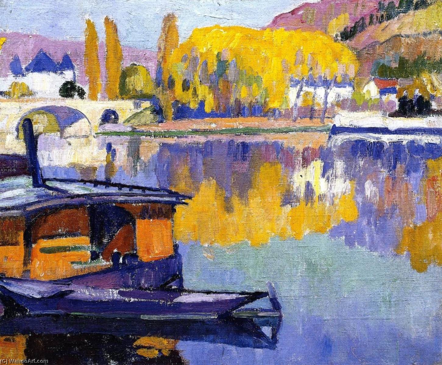 Buy Museum Art Reproductions Le Pont, Vernon (also known as French Landscape), 1910 by Samuel Halpert (1884-1930) | ArtsDot.com