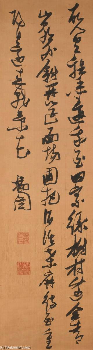 Buy Museum Art Reproductions MENG HAORAN`S POEM IN CURSIVE SCRIPT by Zhang Ruitu (1570-1641) | ArtsDot.com