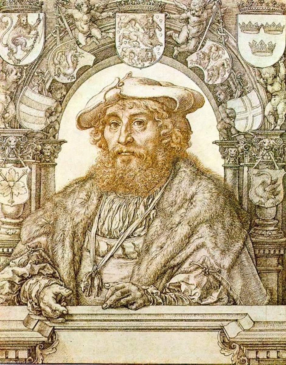 Order Paintings Reproductions Portrait of Christian II, King of Denmark, 1523 by Jan Gossart (1478-1532) | ArtsDot.com