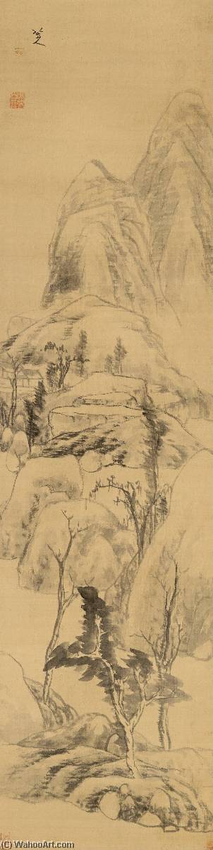 Order Art Reproductions Landscape in the style of Huang Gongwang, (1269 1354), 1664 by Bada Shanren (1626-1705) | ArtsDot.com