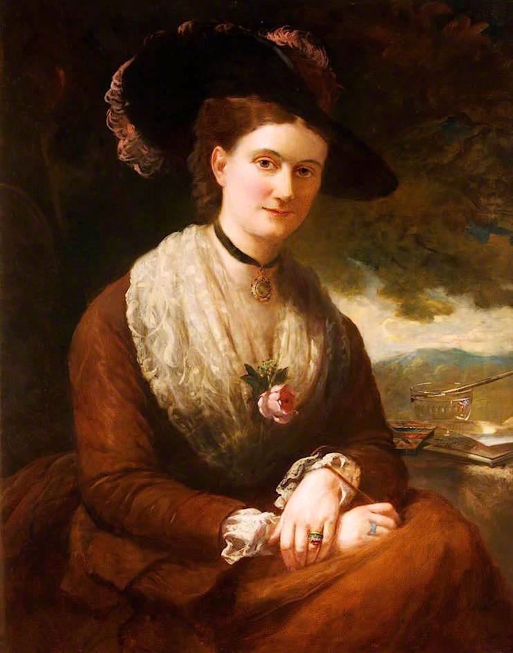 Order Paintings Reproductions Georgiana Maclean Rolls, Lady Llangattock, 1876 by Henry Richard Graves (1818-1882) | ArtsDot.com