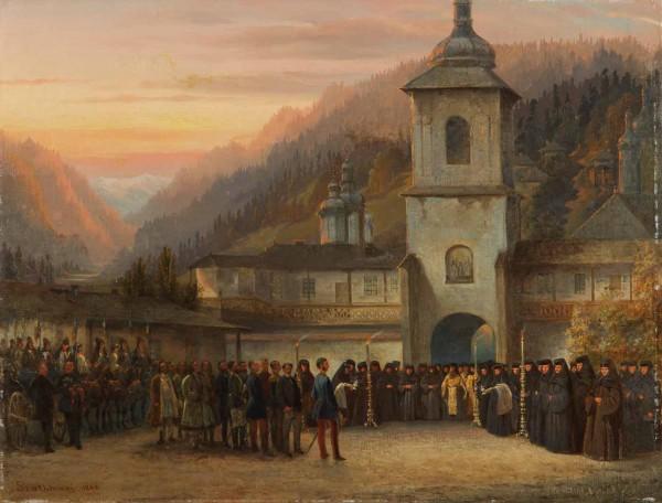 Order Oil Painting Replica Română Vizita domnească la o mănăstire de maici, 1868 by Carol Szathmari (1812-1887) | ArtsDot.com