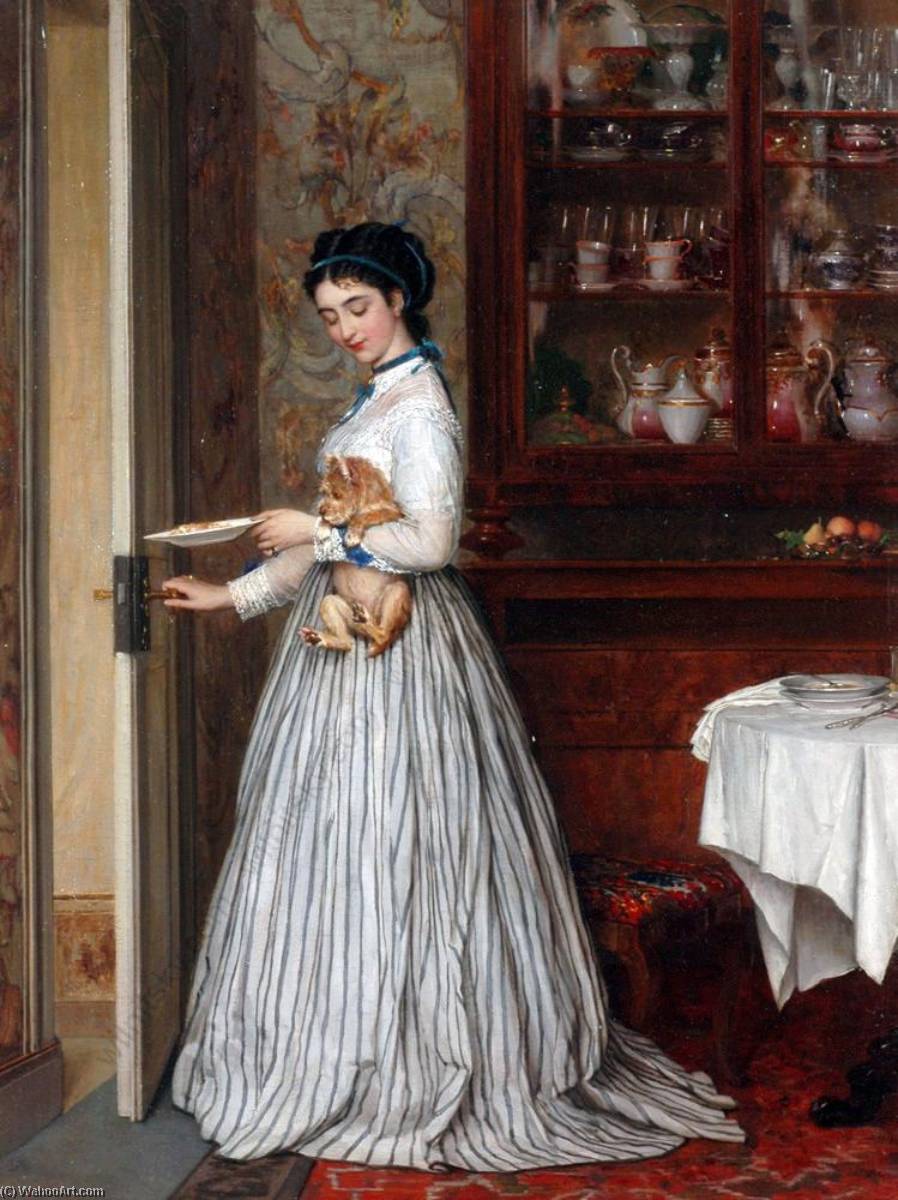 Order Paintings Reproductions Little Favorite by Anton Ebert (1835-1896) | ArtsDot.com