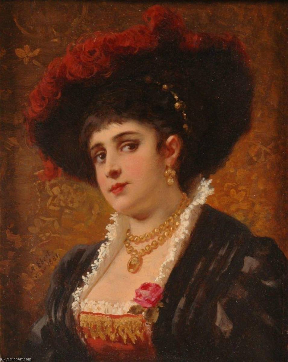 Order Oil Painting Replica Lady In Renaissance Costume by Anton Ebert (1835-1896) | ArtsDot.com