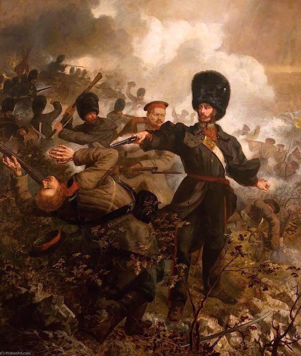 順序 手描き油絵 リューテナント・コロネル・サー・チャールズ インカーマンの戦いでラッセル, 5 11月 1854, 1869 バイ Louis William Desanges | ArtsDot.com