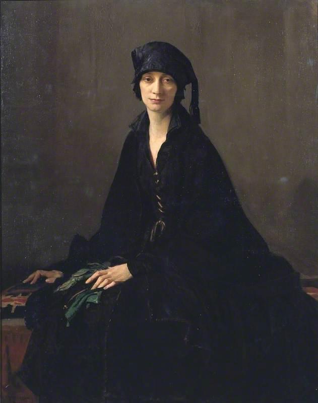 Order Art Reproductions A Lady in Black, 1922 by George Spencer Watson (1869-1934) | ArtsDot.com