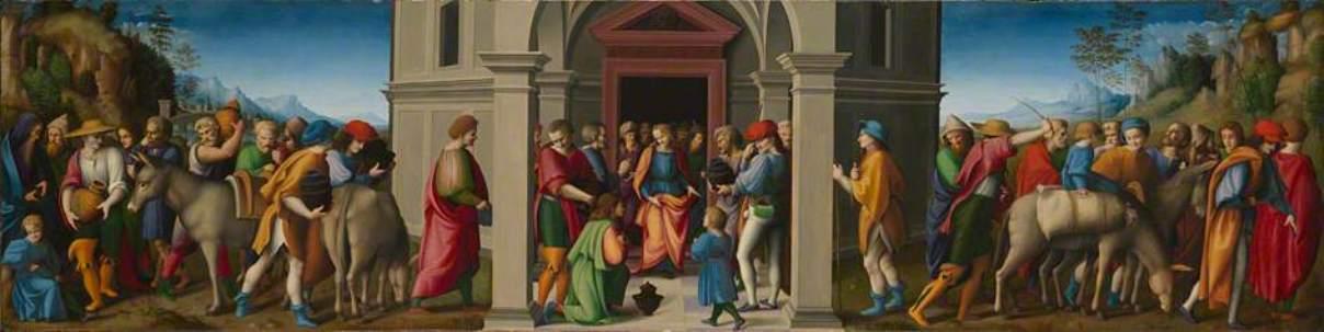 Buy Museum Art Reproductions Joseph Receives His Brothers on Their Second Visit to Egypt, 1515 by Il Bacchiacca (1494-1557) | ArtsDot.com