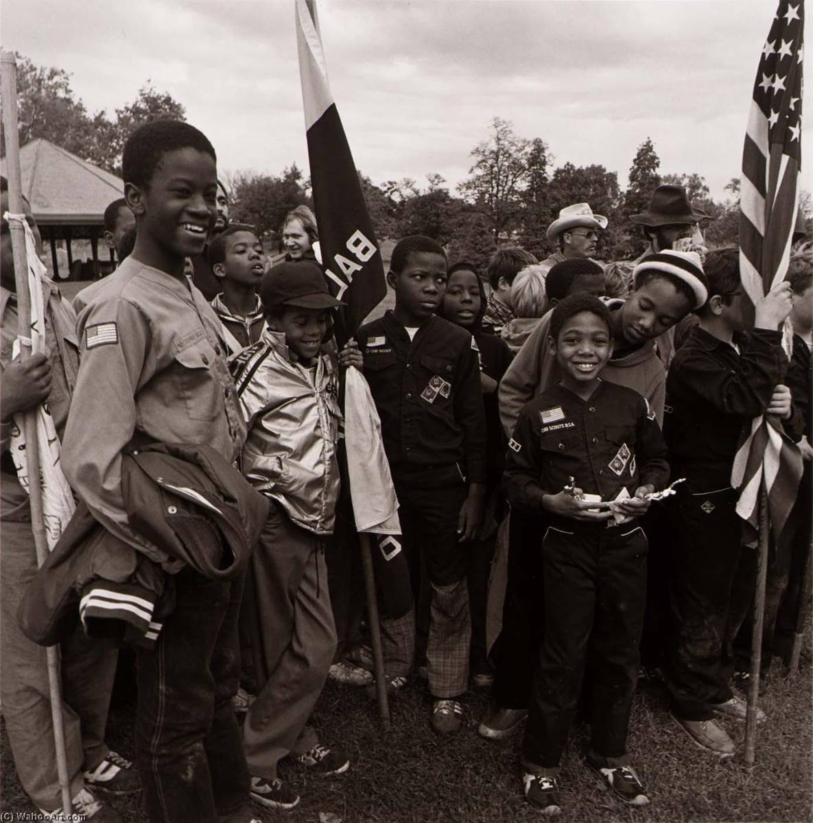 Awards Ceremony for Boy Scouts, Patterson Park, from the East Baltimore Documentary Survey Project, 1980 by Elinor Cahn (1924-2020) Elinor Cahn | ArtsDot.com