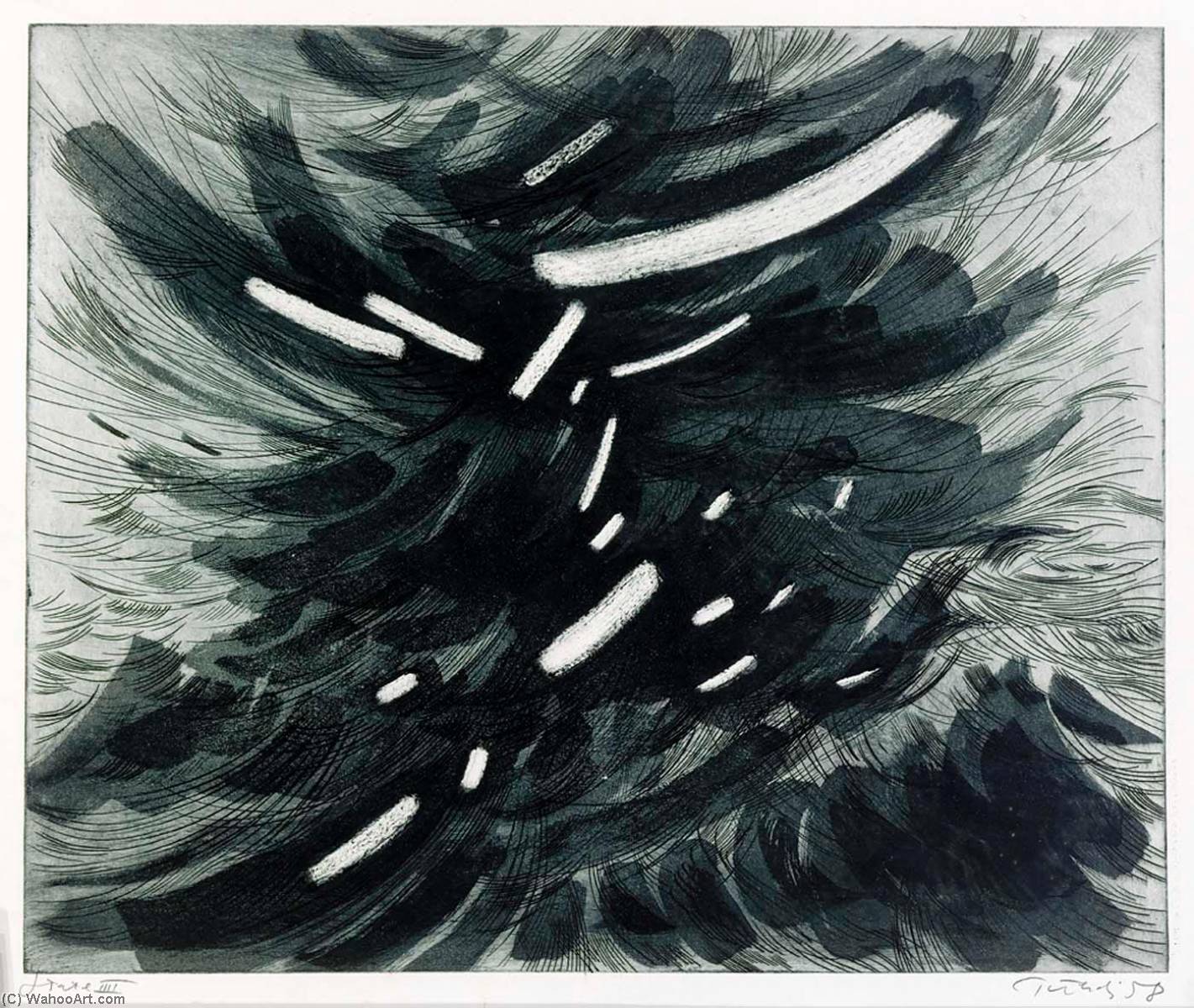Angry Waves, State 3, 1958 by Gabor Peterdi (1915-2001) Gabor Peterdi | ArtsDot.com
