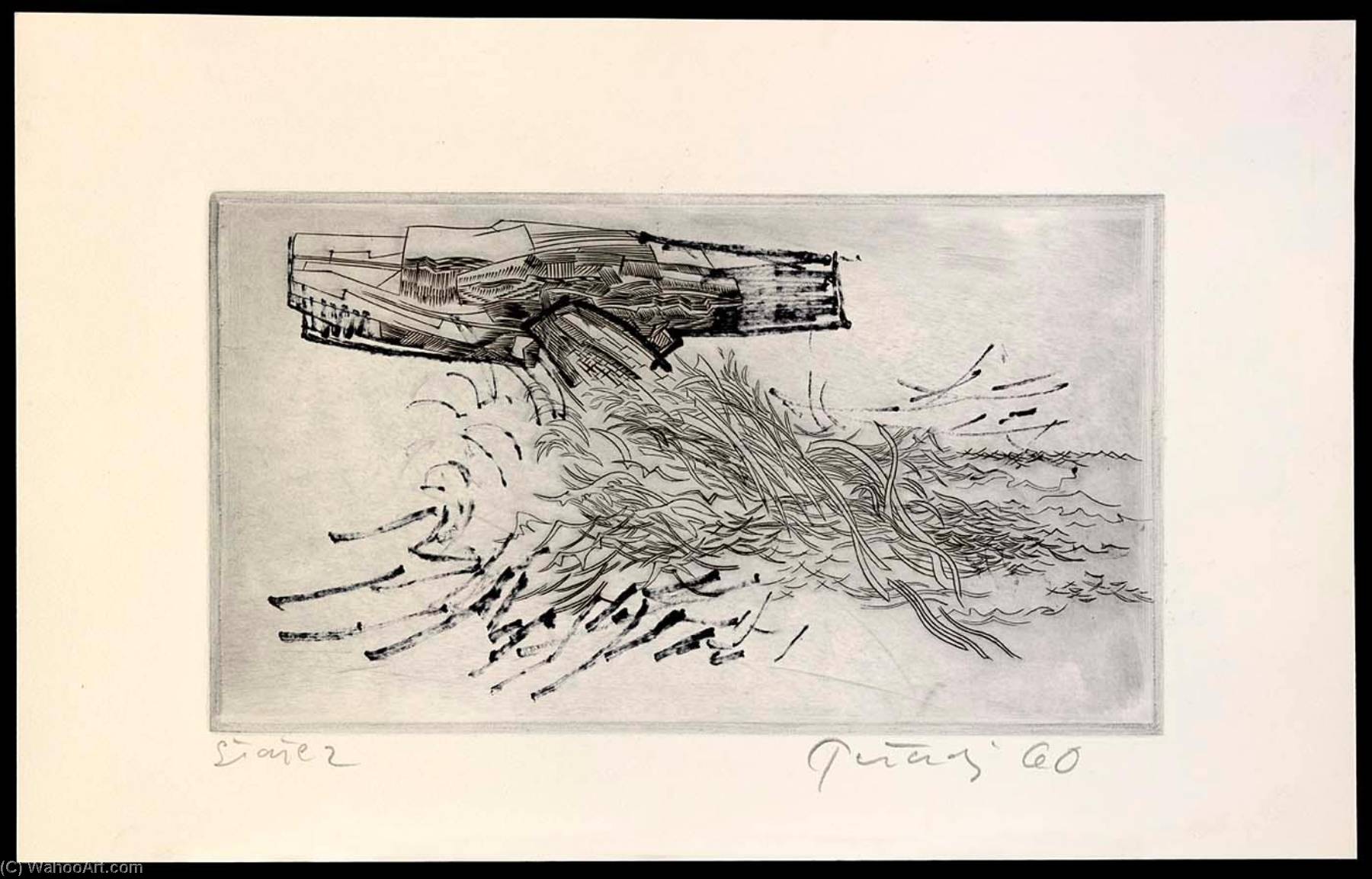 The Sea Shines, State 2 (center plate only), from the portfolio A Genesis, 1967 by Gabor Peterdi (1915-2001) Gabor Peterdi | ArtsDot.com
