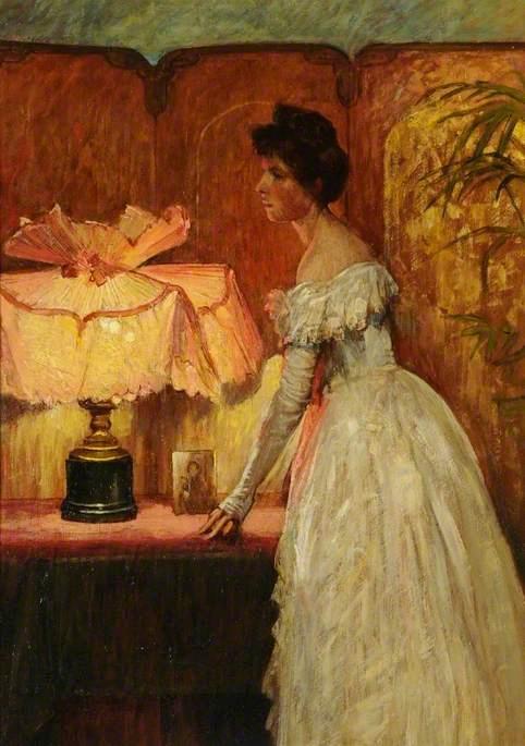 Buy Museum Art Reproductions Interior with a Lady, 1891 by Francis Bernard (Frank) Dicksee | ArtsDot.com
