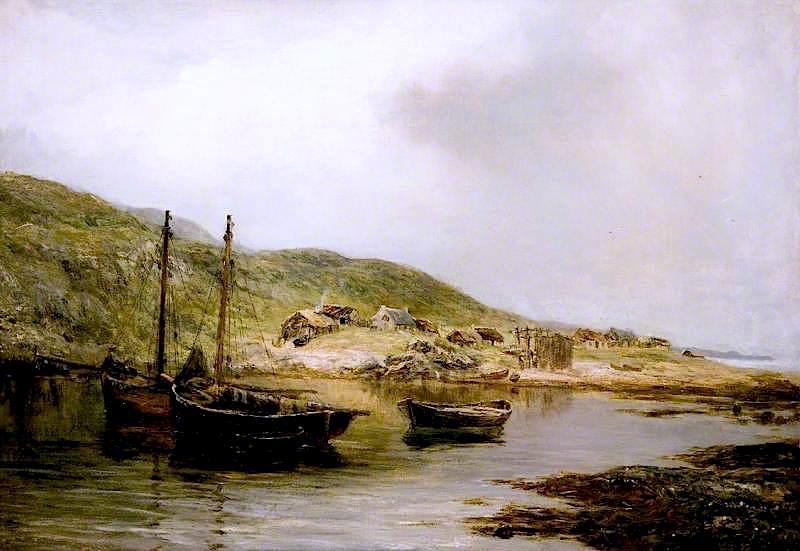 Pedir Reproducciones De Arte Un pueblo de pesca, Skye, 1873 de James Docharty (1829-1878) | ArtsDot.com