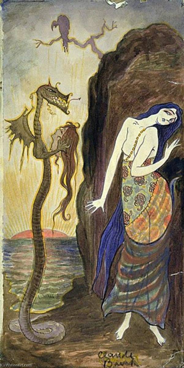 Buy Museum Art Reproductions Fantasy Serpent and Maiden, 1919 by Claude Buck (Inspired By) (1890-1974) | ArtsDot.com