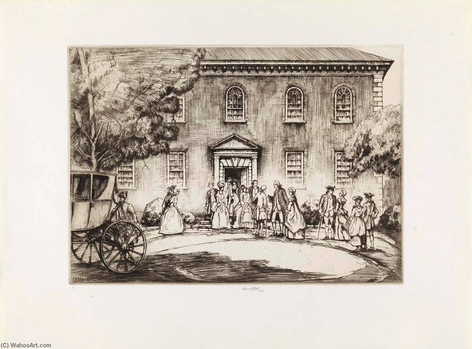 Order Paintings Reproductions Washington at Pohick Church (from the portfolio The Bicentennial Pageant of George Washington ), 1932 by Ernest D Roth (Inspired By) (1879-1964) | ArtsDot.com