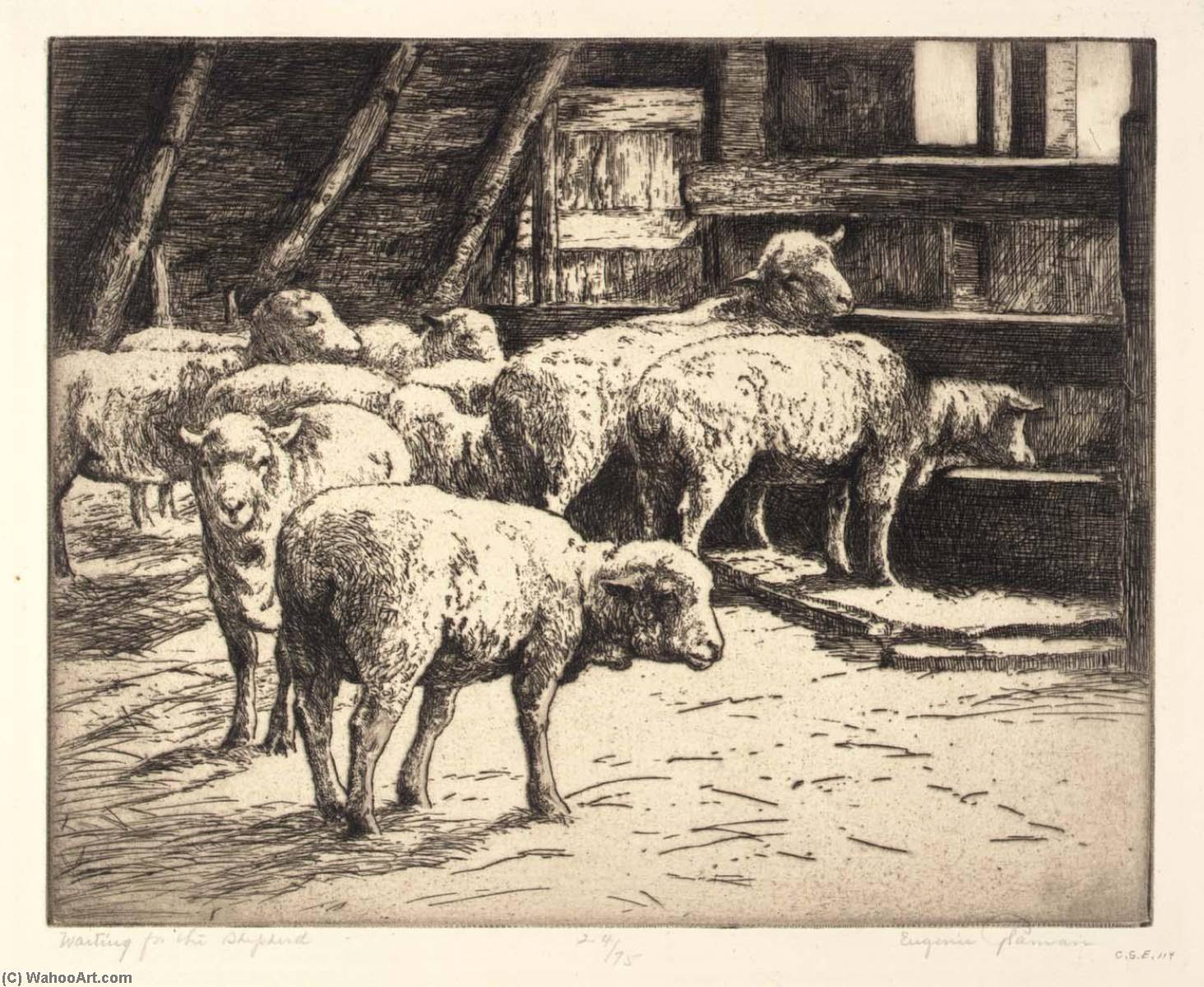 Buy Museum Art Reproductions Waiting for the Shepherd by Eugenie Fish Glaman (Inspired By) (1873-1956) | ArtsDot.com