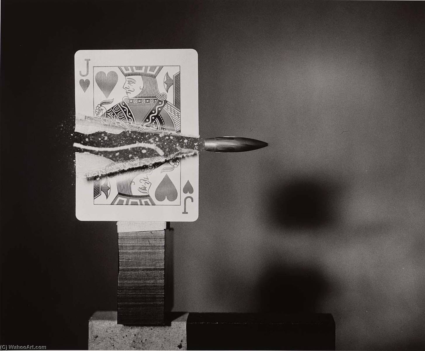 Bullet through Jack of Hearts, 1981 by Harold E Edgerton (1903-1990) Harold E Edgerton | ArtsDot.com