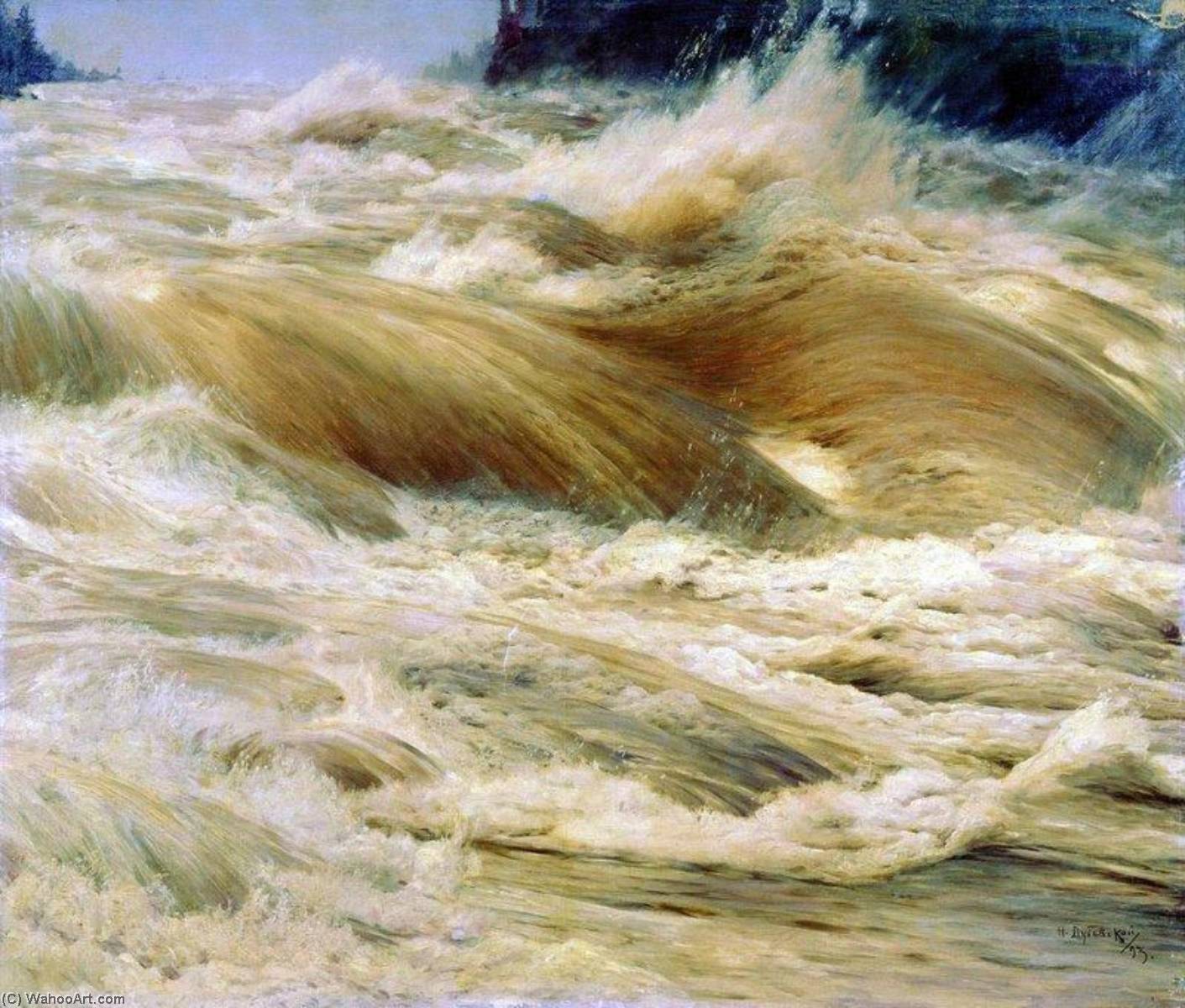 Order Oil Painting Replica Imatra Waterfall, 1893 by Nikolai Nikanorovich Dubovskoy (1859-1918) | ArtsDot.com