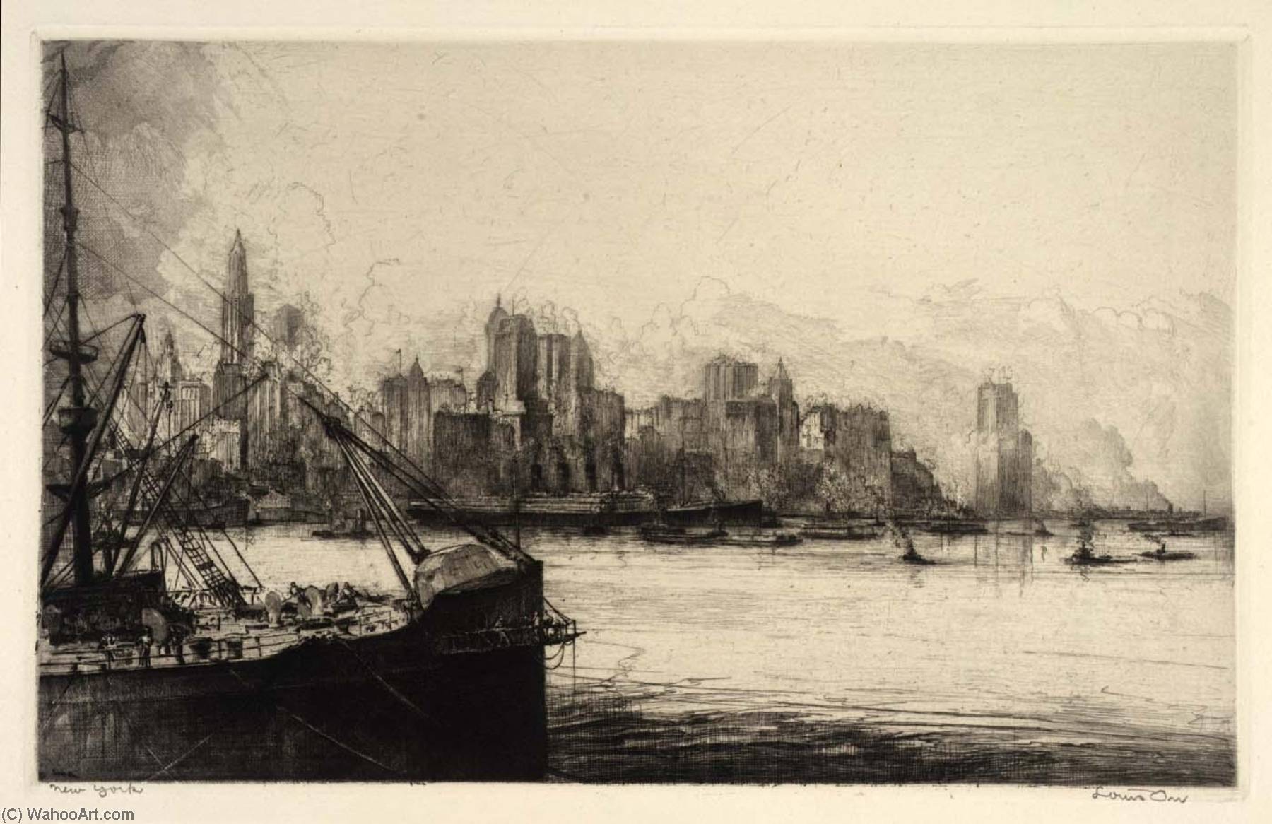 Buy Museum Art Reproductions (Ports of America, portfolio) New York by Louis Orr (Inspired By) (1876-1966) | ArtsDot.com
