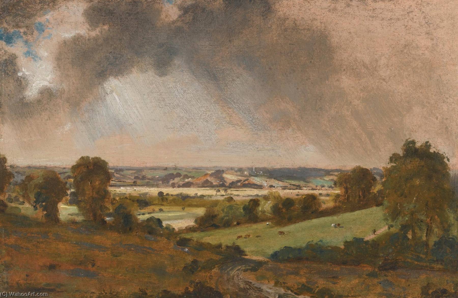 Order Paintings Reproductions Dedham Vale, with a view to Langham church from the fields just east of Vale Farm, East Bergholt, 1815 by John Constable (1776-1837, United Kingdom) | ArtsDot.com