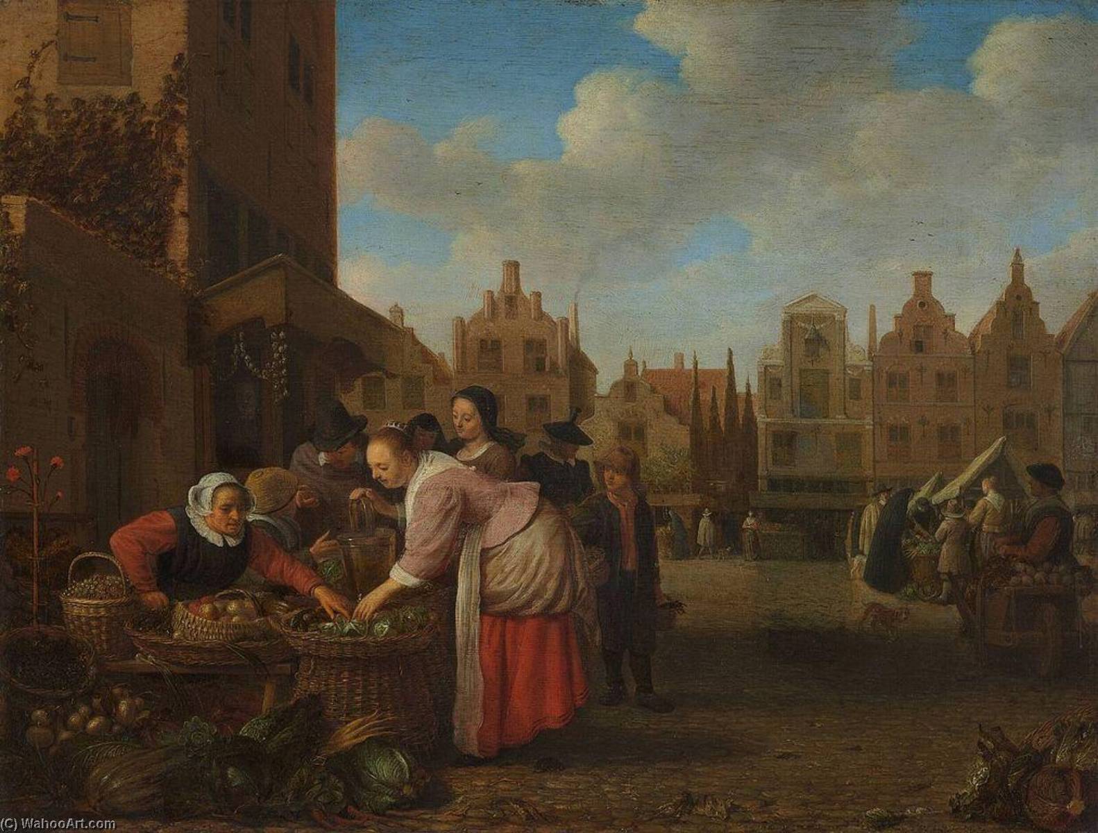 Order Oil Painting Replica The Grote Markt in Rotterdam, 1654 by Hendrik Martensz Sorgh (1610-1670) | ArtsDot.com