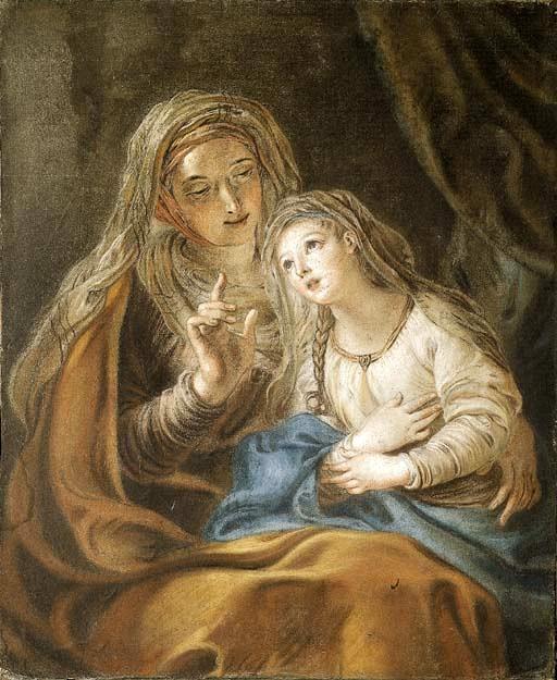 Buy Museum Art Reproductions The Education of the Virgin (study), 1738 by Charles Antoine Coypel Iv (1694-1752) | ArtsDot.com