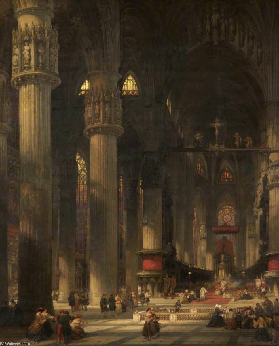 Order Art Reproductions Milan Cathedral, Italy, 1863 by David Roberts (1796-1864, United Kingdom) | ArtsDot.com